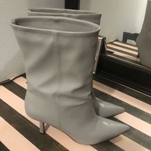 Gray Slouch Boots